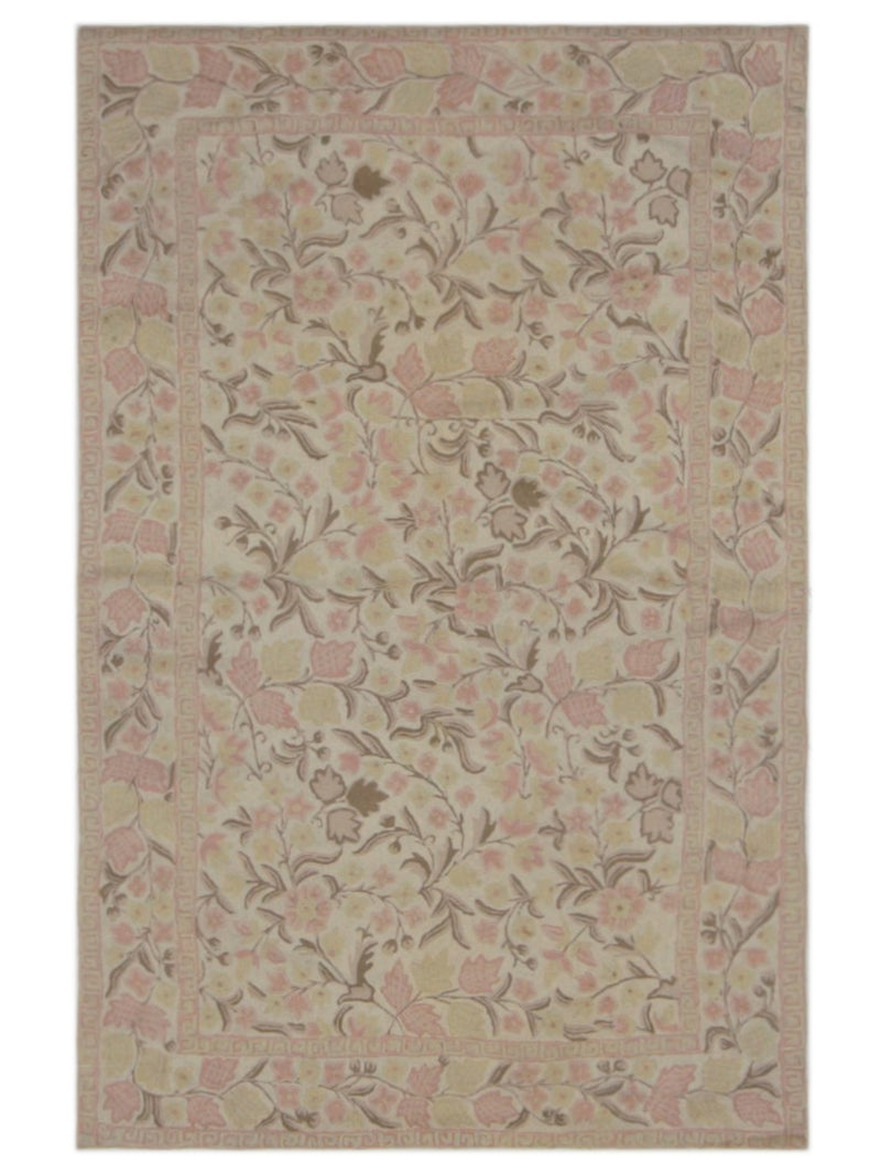Aira Chainstich  Ivory Pink Kilim