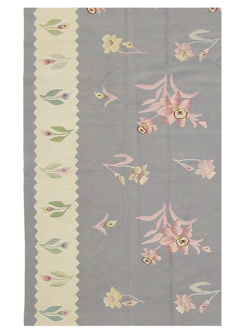 Aura Kilim 66815 Lt.Grey Ivory Kilim Hand Woven Rug