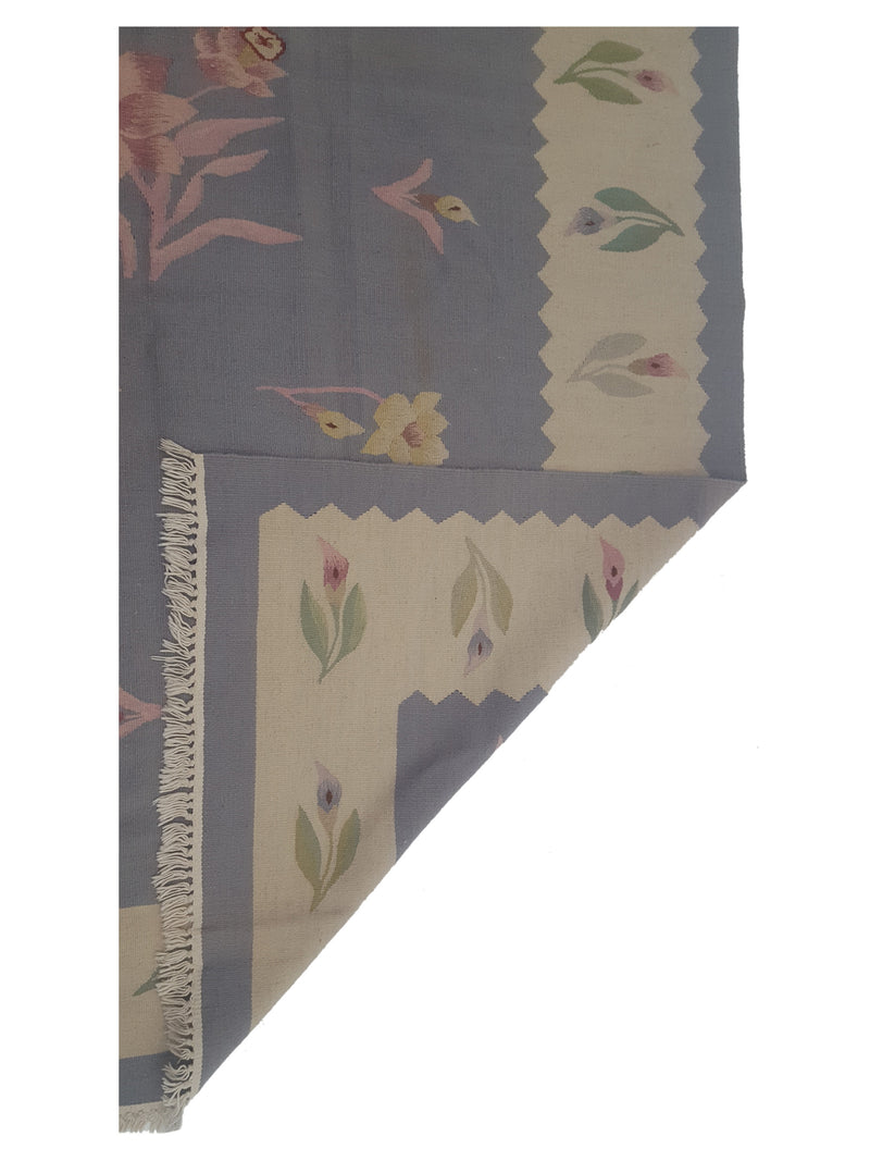 Aura Kilim 66815 Lt.Grey Ivory Kilim Hand Woven Rug