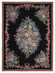 Pacific Needle Point  Black Burgundy Tapestry