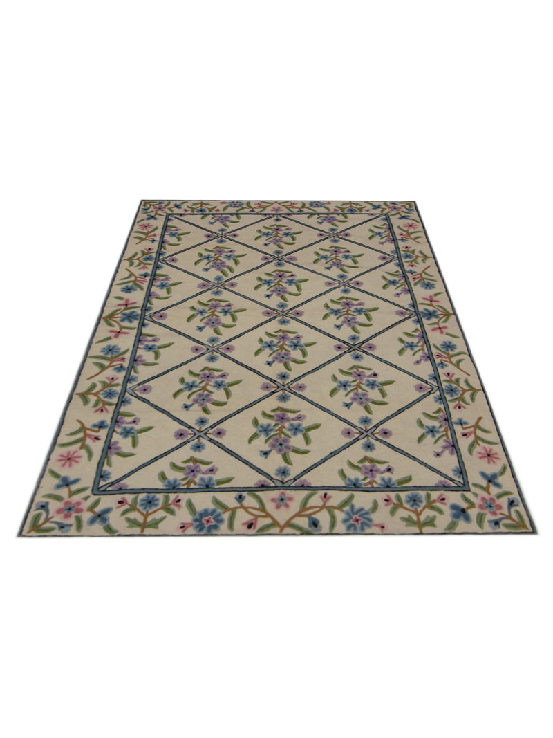 Aira Chainstich 66819 Ivory Ivory Kilim Flatweave Rug