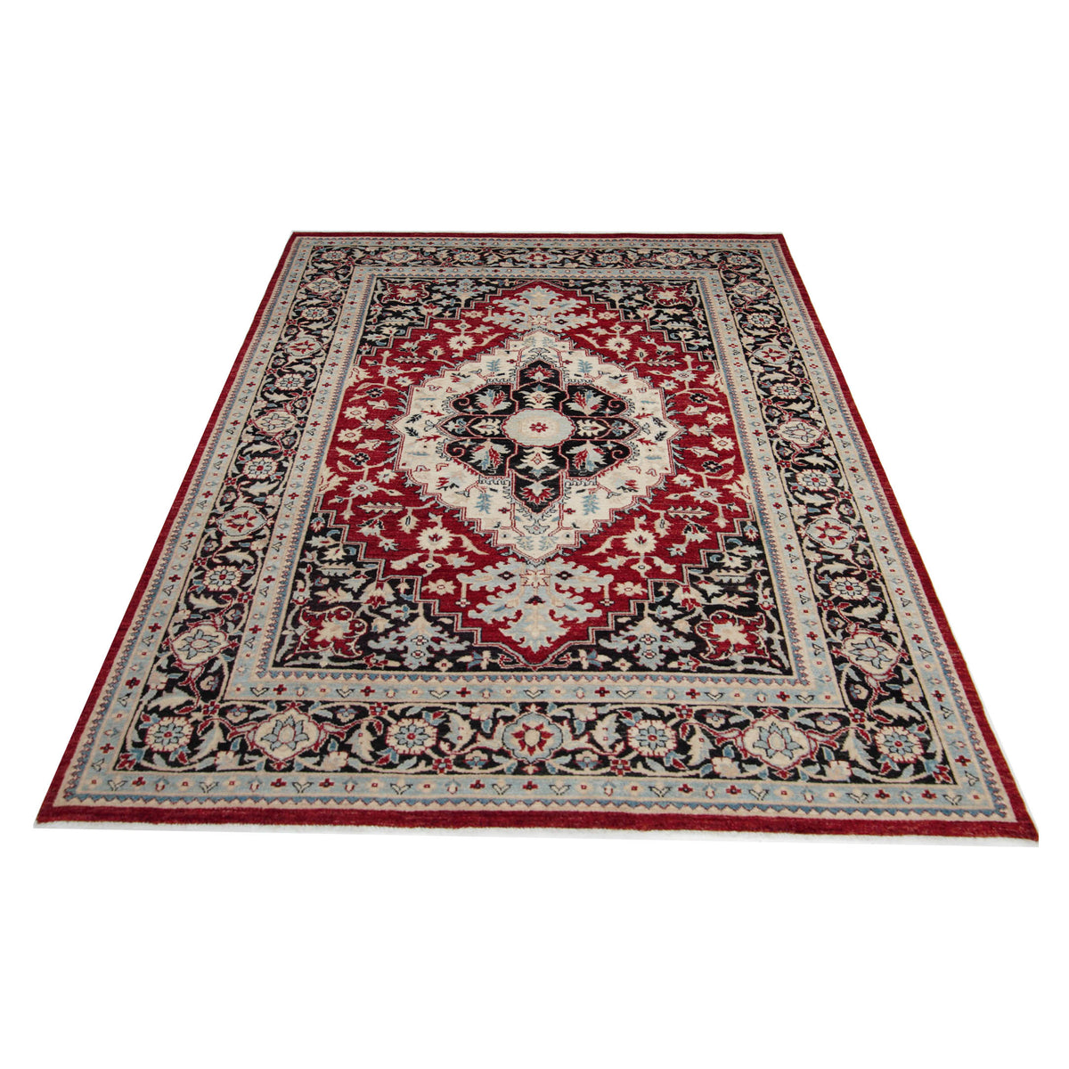 Pacific Ziegler 37249 Red Black Traditional Hand Knotted Rug