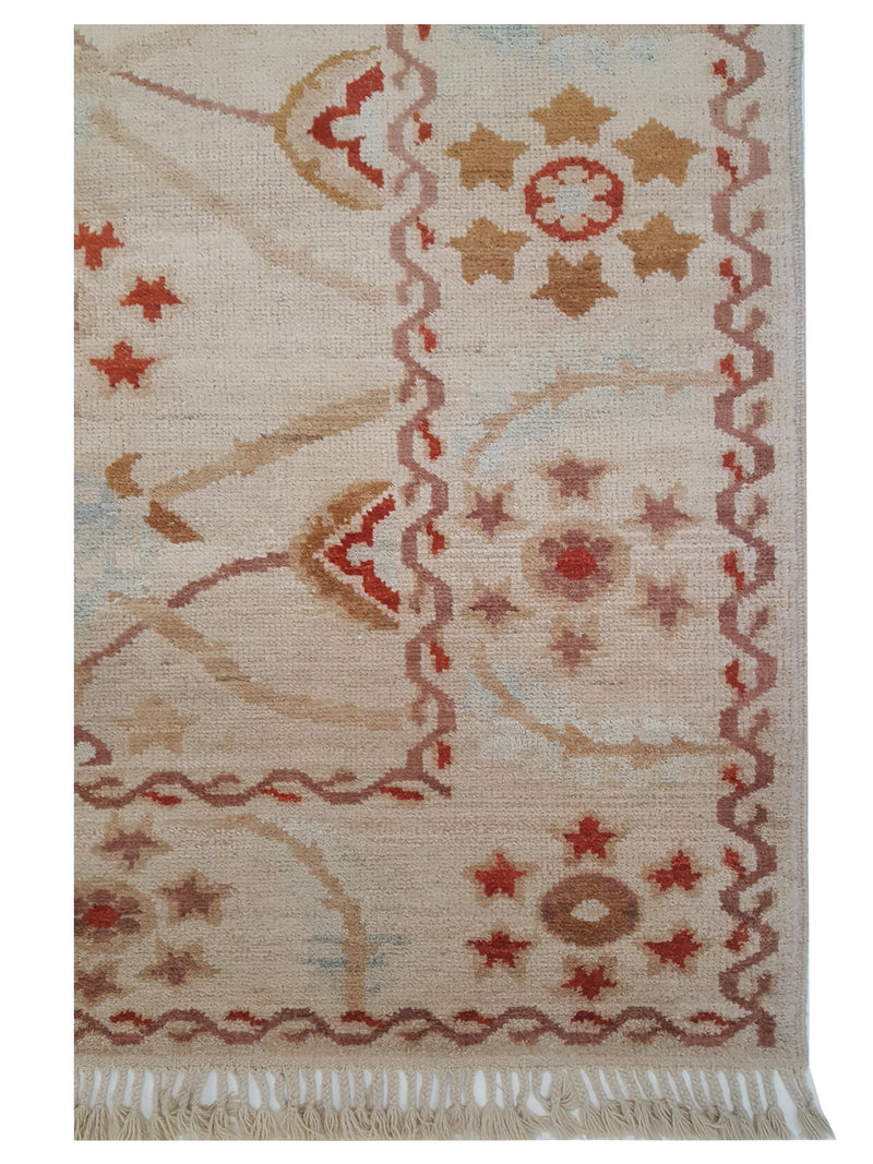 Pacific Ushak 66890 Beige Orange Transitional Hand Knotted Rug