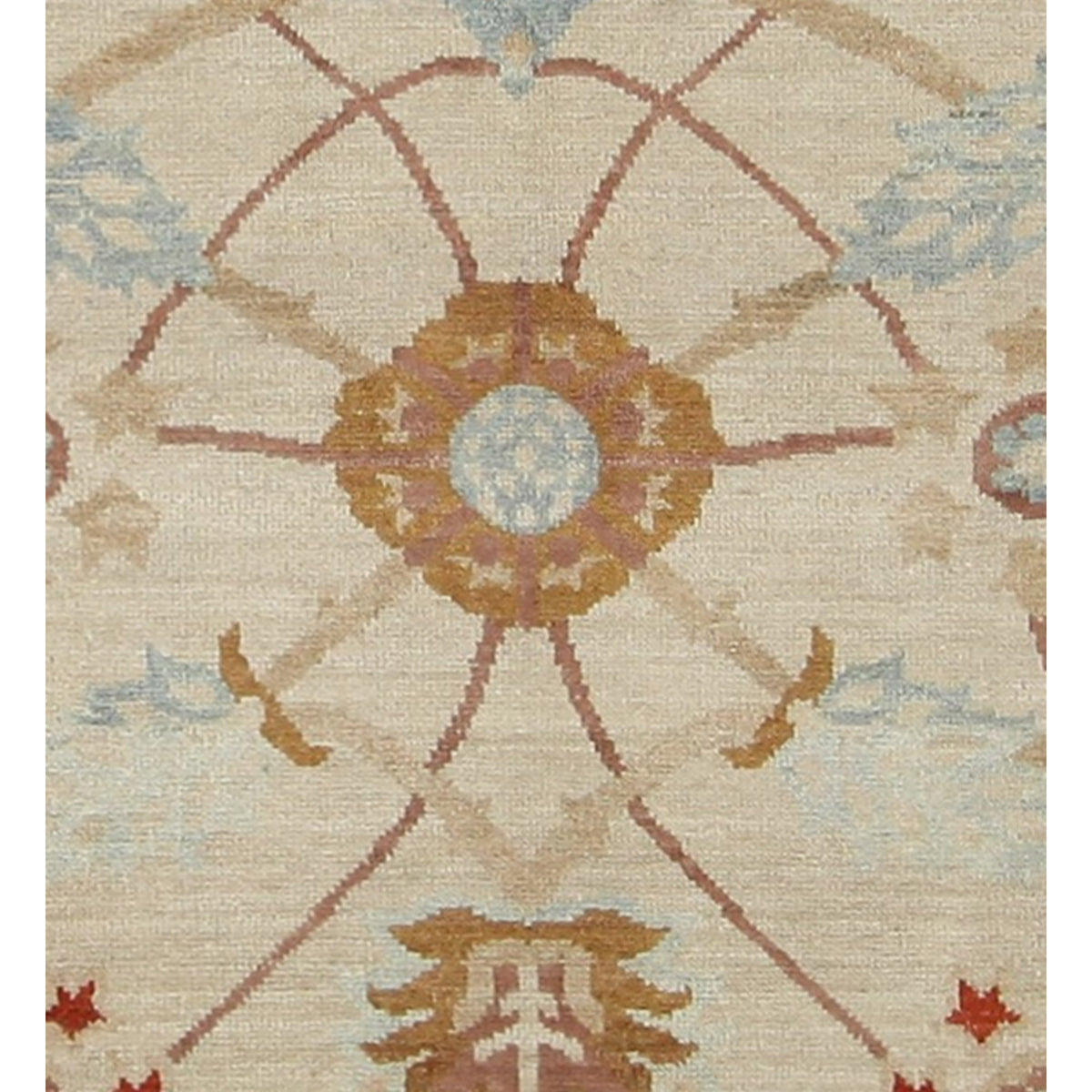 Pacific Ushak 66890 Beige Orange Transitional Hand Knotted Rug