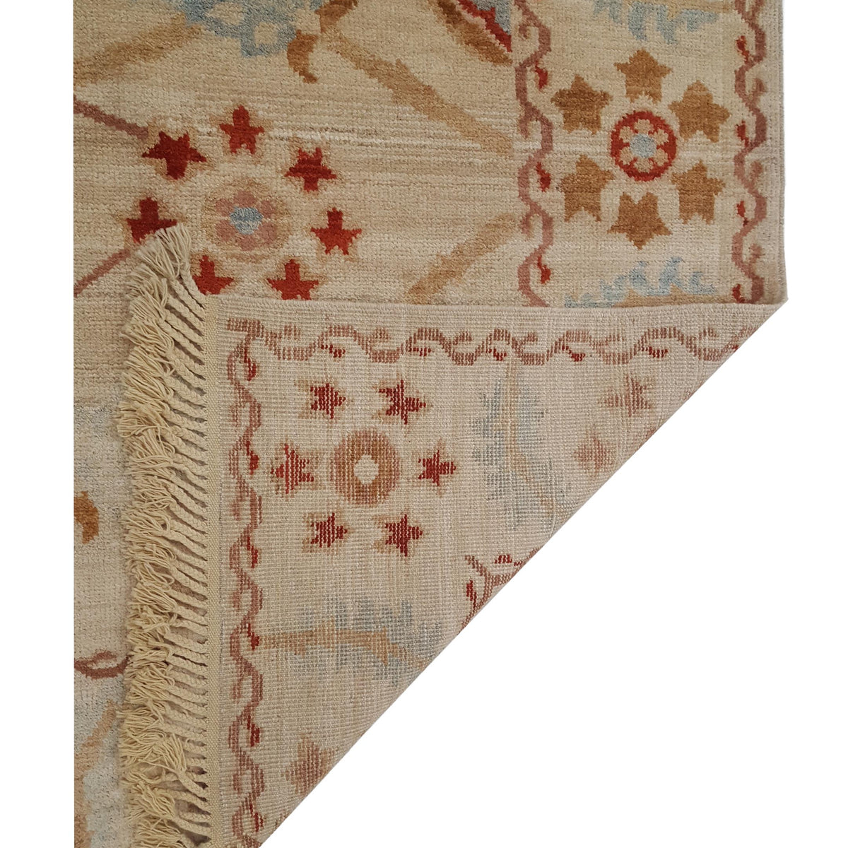Pacific Ushak 66890 Beige Orange Transitional Hand Knotted Rug