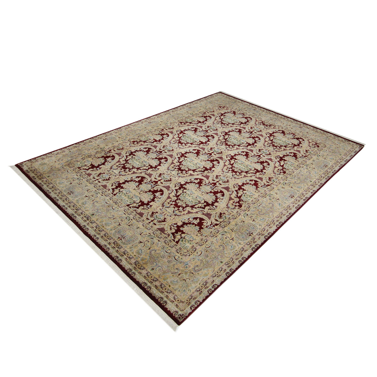 Pacific Classic 66894 Burgundy Gold Traditional Hand Knotted Rug