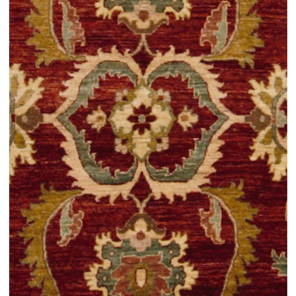 Pacific Peshawar 66895 Burgundy Ivory Traditional Hand Knotted Rug