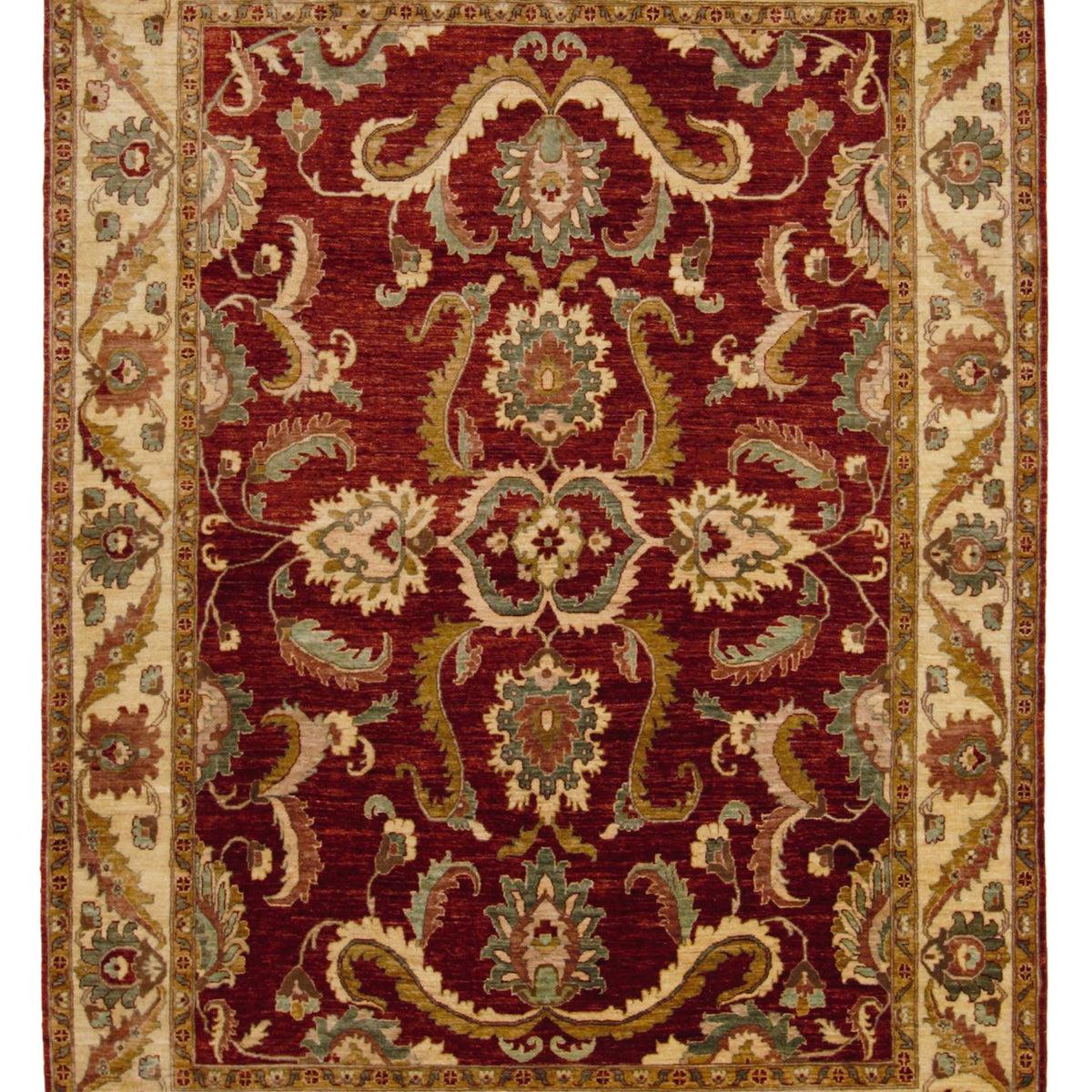 Pacific Peshawar  Burgundy Ivory Traditional
