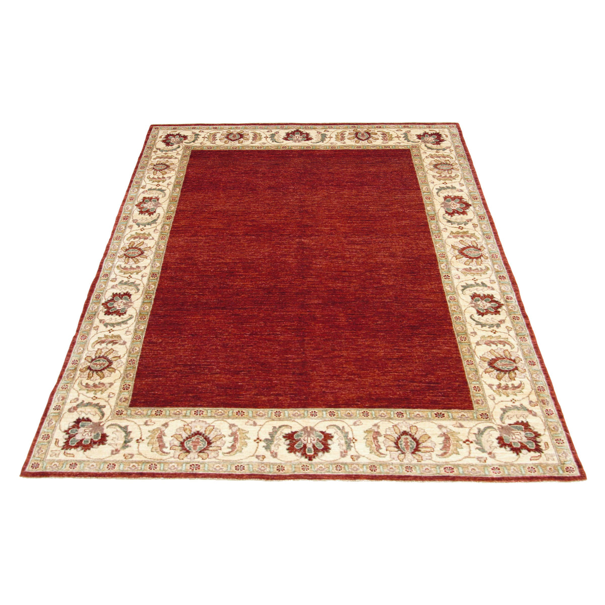 Pacific Peshawar 66896 Burgundy Ivory Traditional Hand Knotted Rug