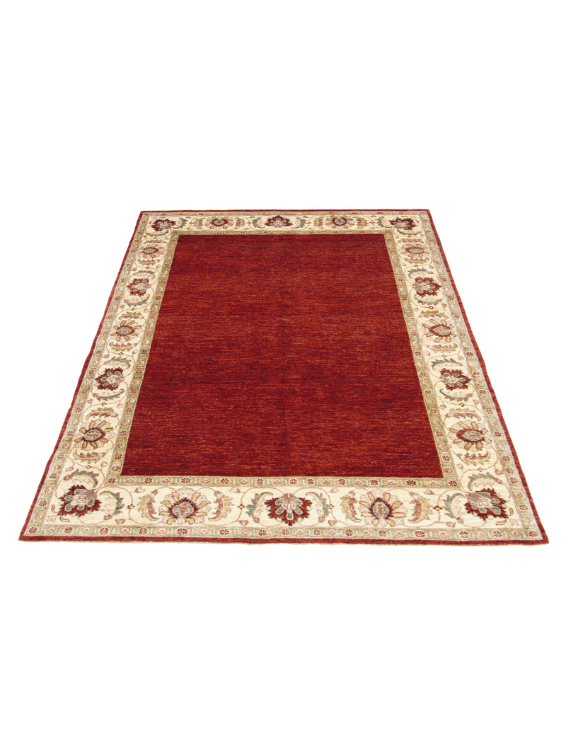 Pacific Peshawar 66896 Burgundy Ivory Traditional Hand Knotted Rug