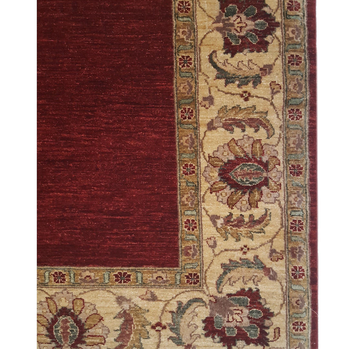 Pacific Peshawar 66896 Burgundy Ivory Traditional Hand Knotted Rug