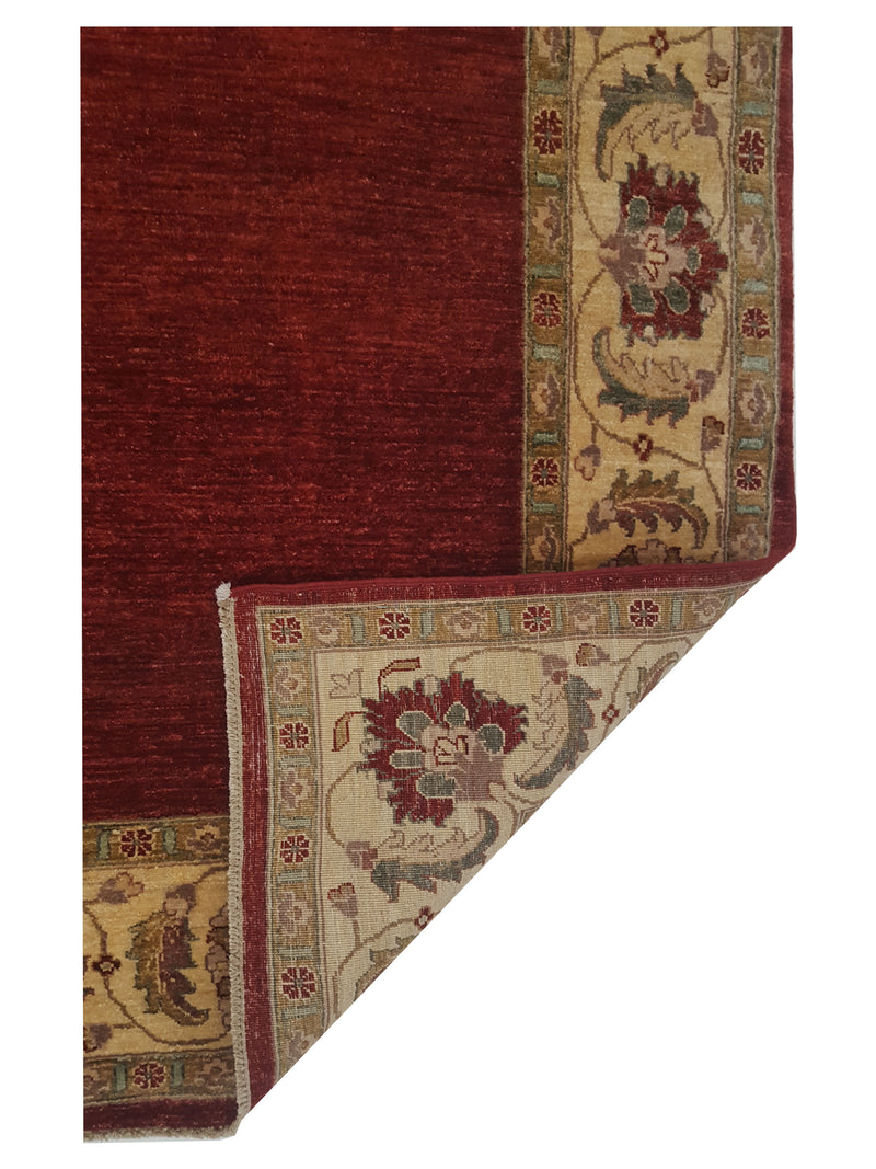 Pacific Peshawar 66896 Burgundy Ivory Traditional Hand Knotted Rug