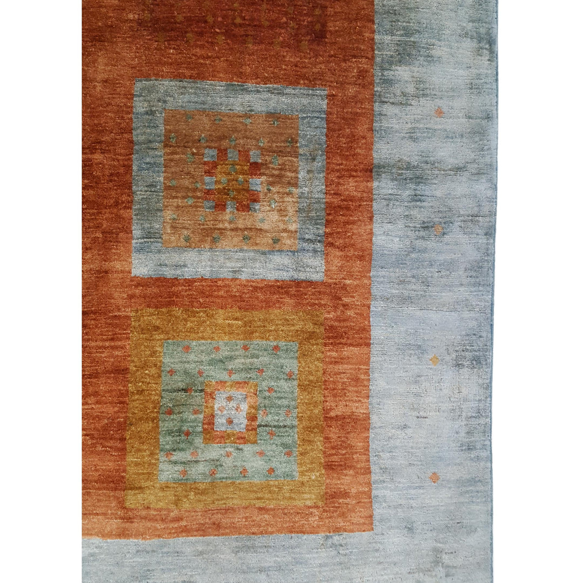 Pacific Gabbeh-Pk 66901 Honeydew Rust Transitional Hand Knotted Rug