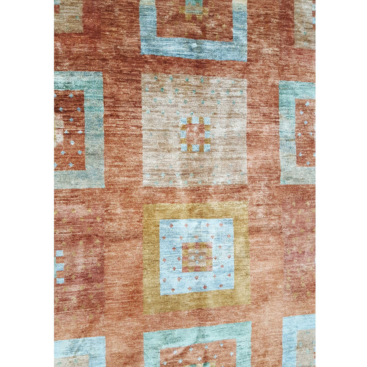 Pacific Gabbeh-Pk 66901 Honeydew Rust Transitional Hand Knotted Rug