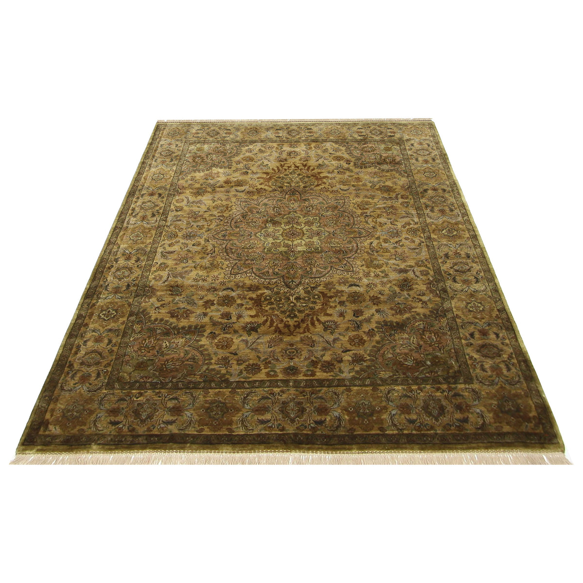 Pacific Maharaja 66904 Gold Beige Traditional Hand Knotted Rug