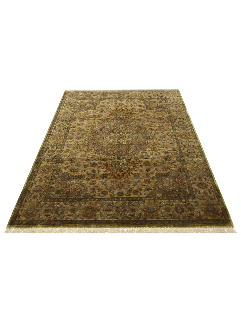 Pacific Maharaja 66904 Gold Beige Traditional Hand Knotted Rug