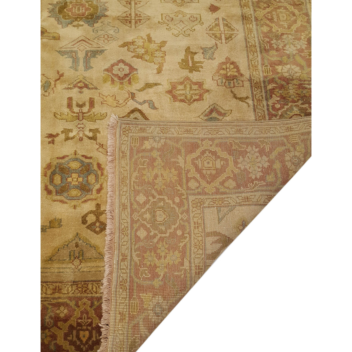 Pacific Ziegler 66911 Gold Burgundy Transitional Hand Knotted Rug
