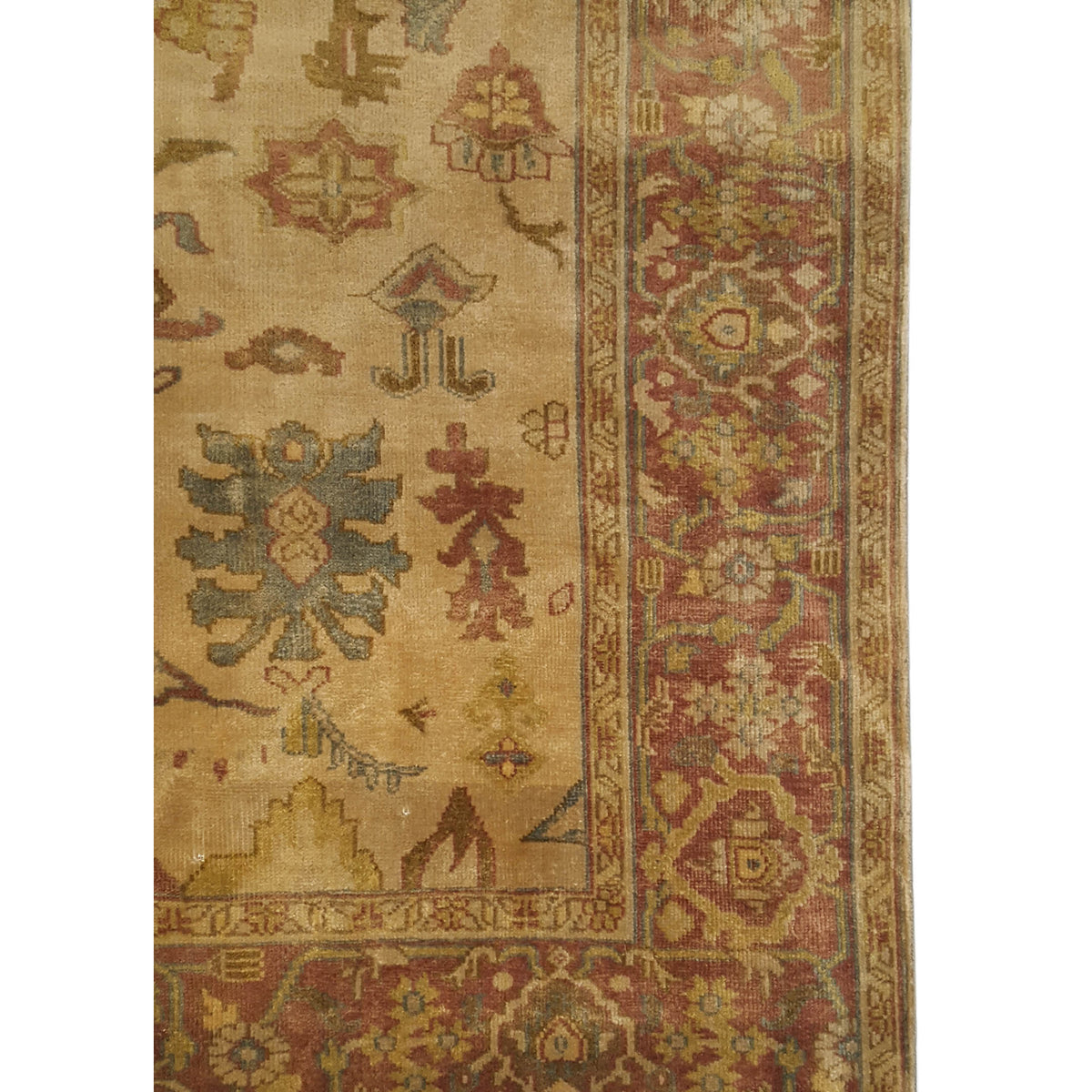 Pacific Ziegler 66911 Gold Burgundy Transitional Hand Knotted Rug