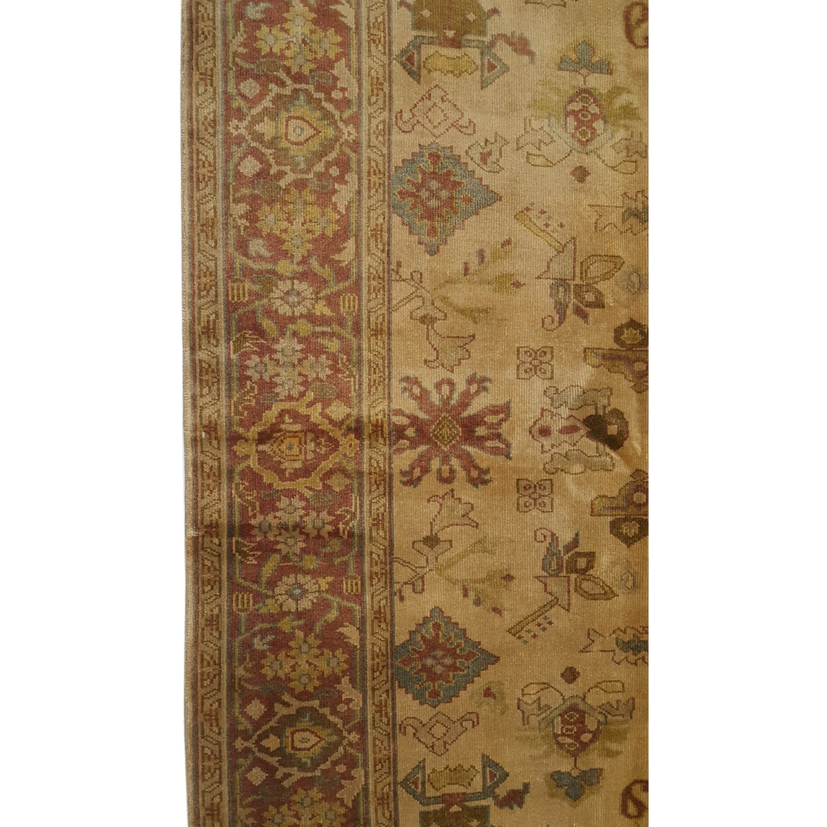 Pacific Ziegler 66911 Gold Burgundy Transitional Hand Knotted Rug