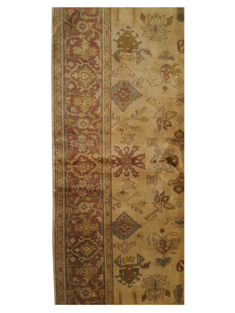 Pacific Ziegler 66911 Gold Burgundy Transitional Hand Knotted Rug