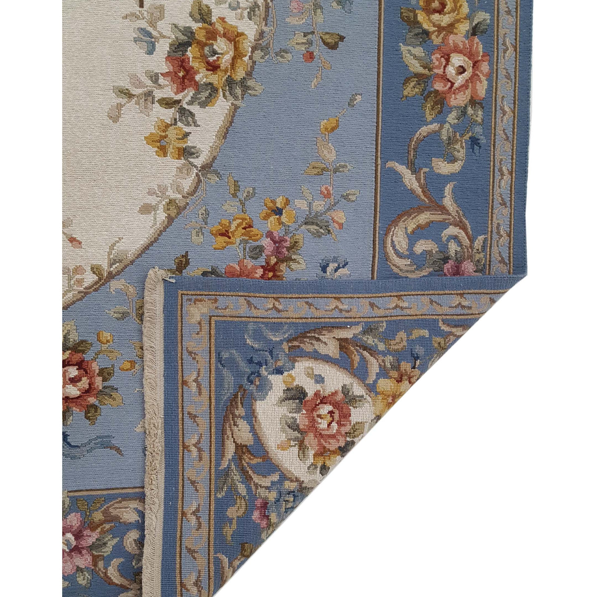 Pacific Summak 66916 Ivory Blue Transitional Hand Knotted Rug