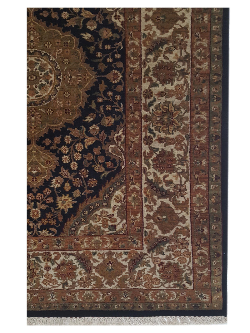 Pacific Jaipur 66917 Black Black Traditional Hand Knotted Rug