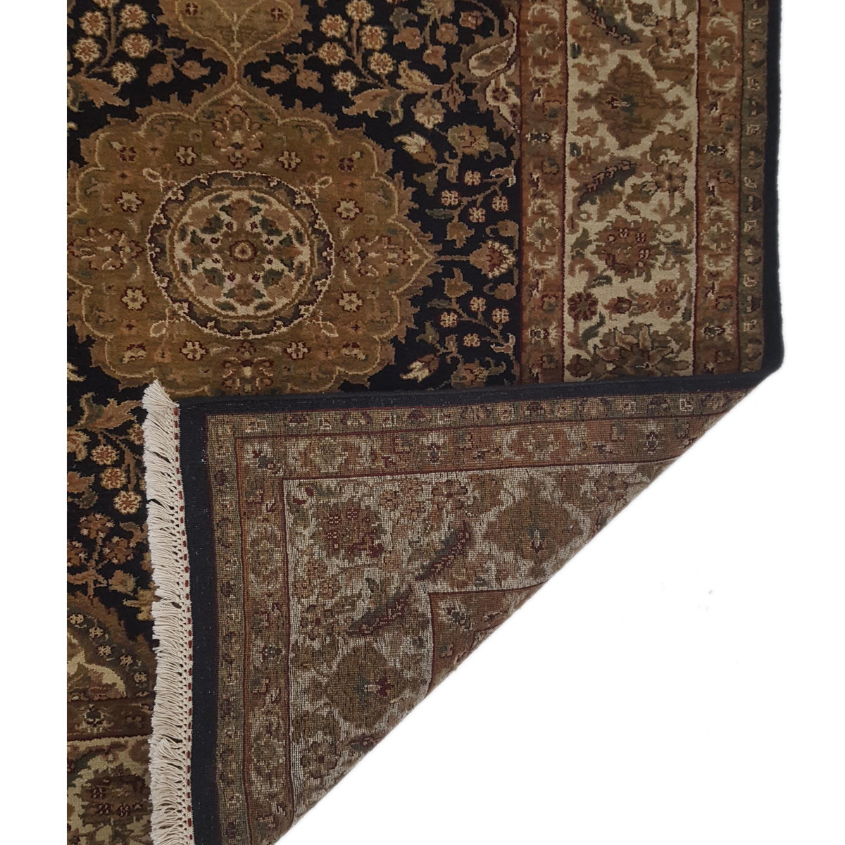 Pacific Jaipur 66917 Black Black Traditional Hand Knotted Rug