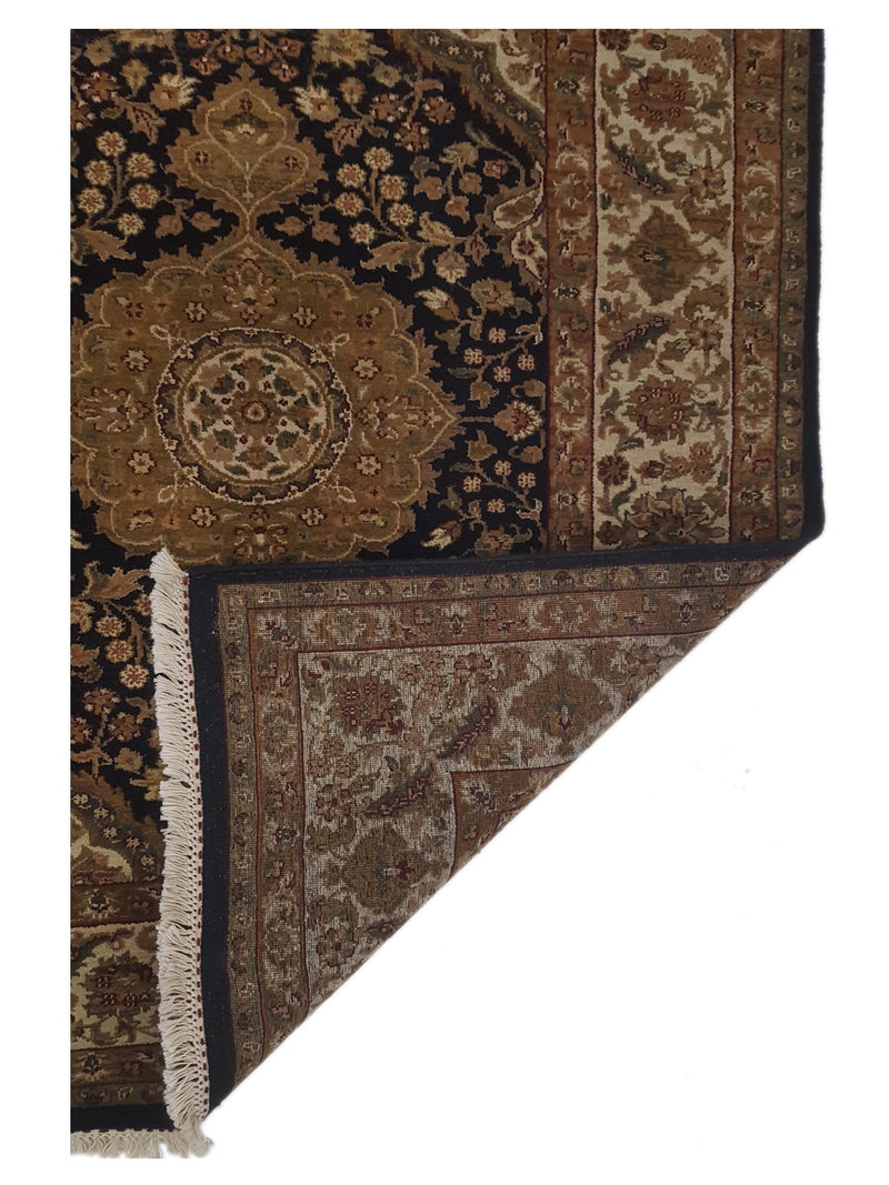 Pacific Jaipur 66917 Black Black Traditional Hand Knotted Rug