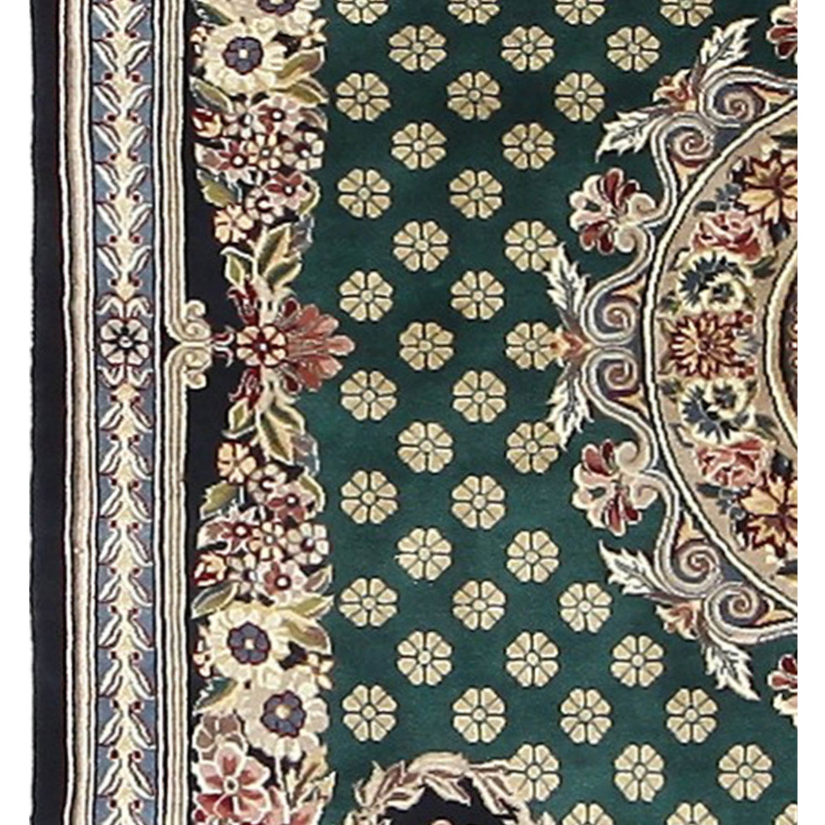 Pacific Classic 66933 Green Green Traditional Hand Knotted Rug