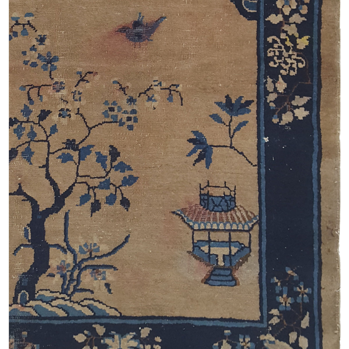 Pacific Peking 67177 Beige Navy Transitional Hand Knotted Rug