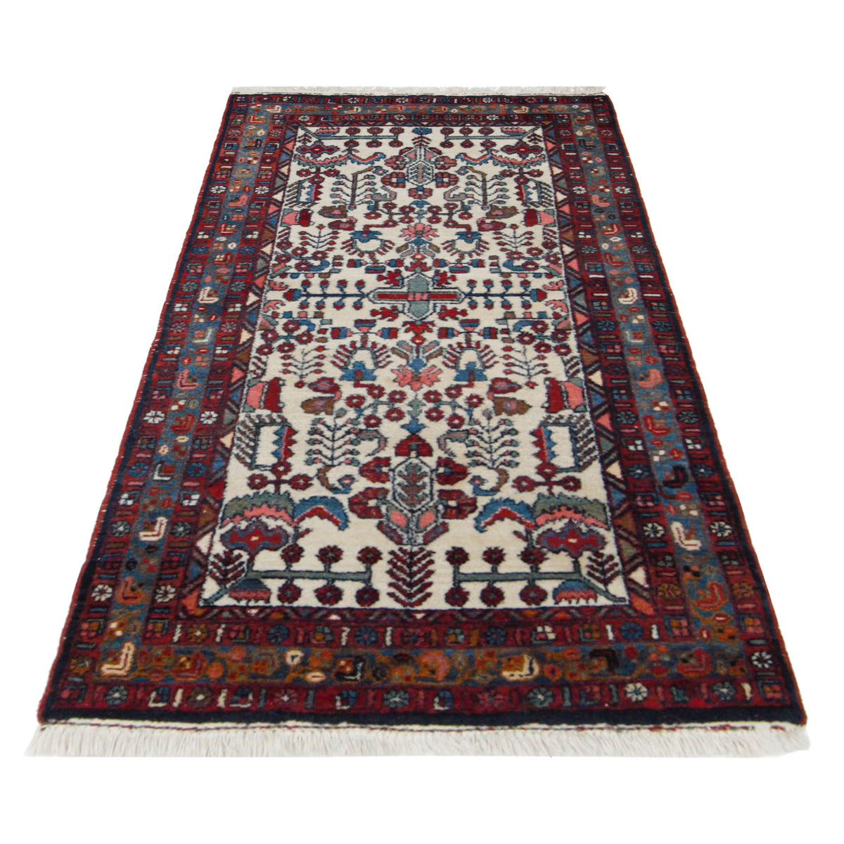 Pacific Hamadan 67180 Red Ivory Traditional Hand Knotted Rug