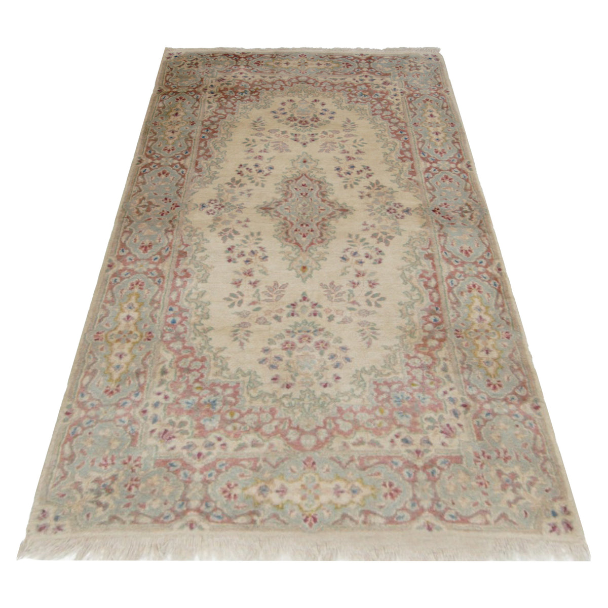 Pacific Kerman 67181 Ivory Ivory Traditional Hand Knotted Rug