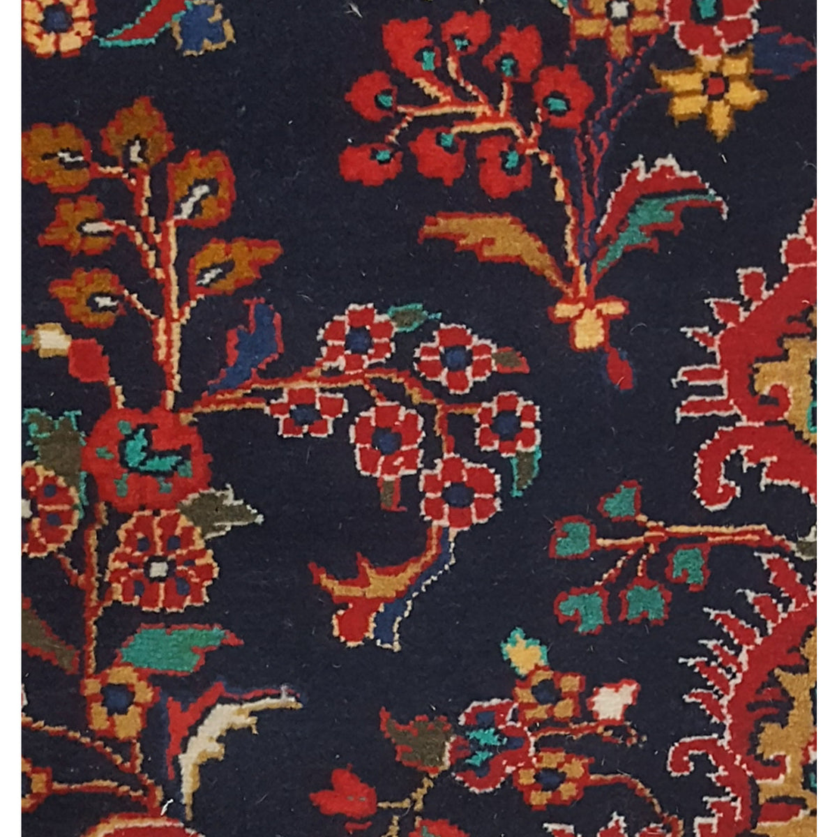 Pacific Hamadan 67183 Red Navy Traditional Hand Knotted Rug