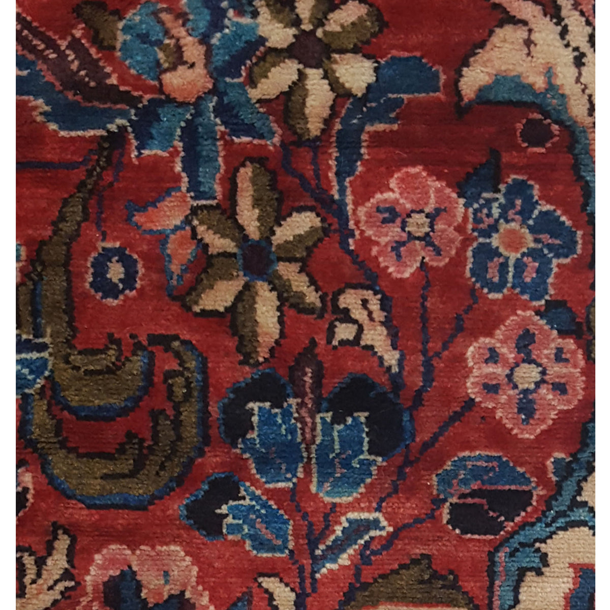 Pacific Lilian 67185 Red Navy Traditional Hand Knotted Rug