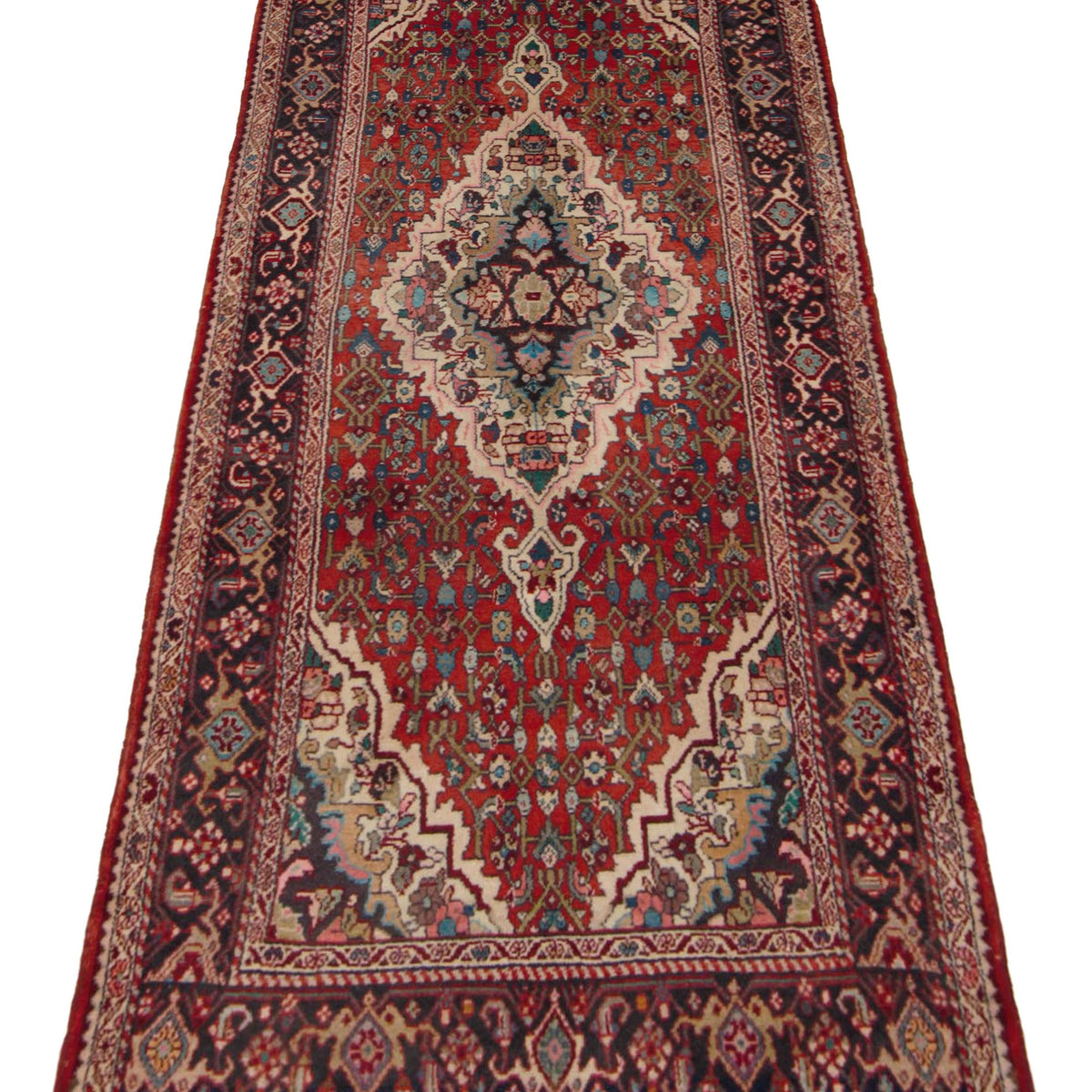 Pacific Hamadan 67187 Ivory Red Traditional Hand Knotted Rug