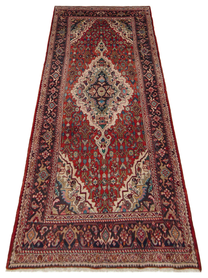 Pacific Hamadan 67187 Ivory Red Traditional Hand Knotted Rug