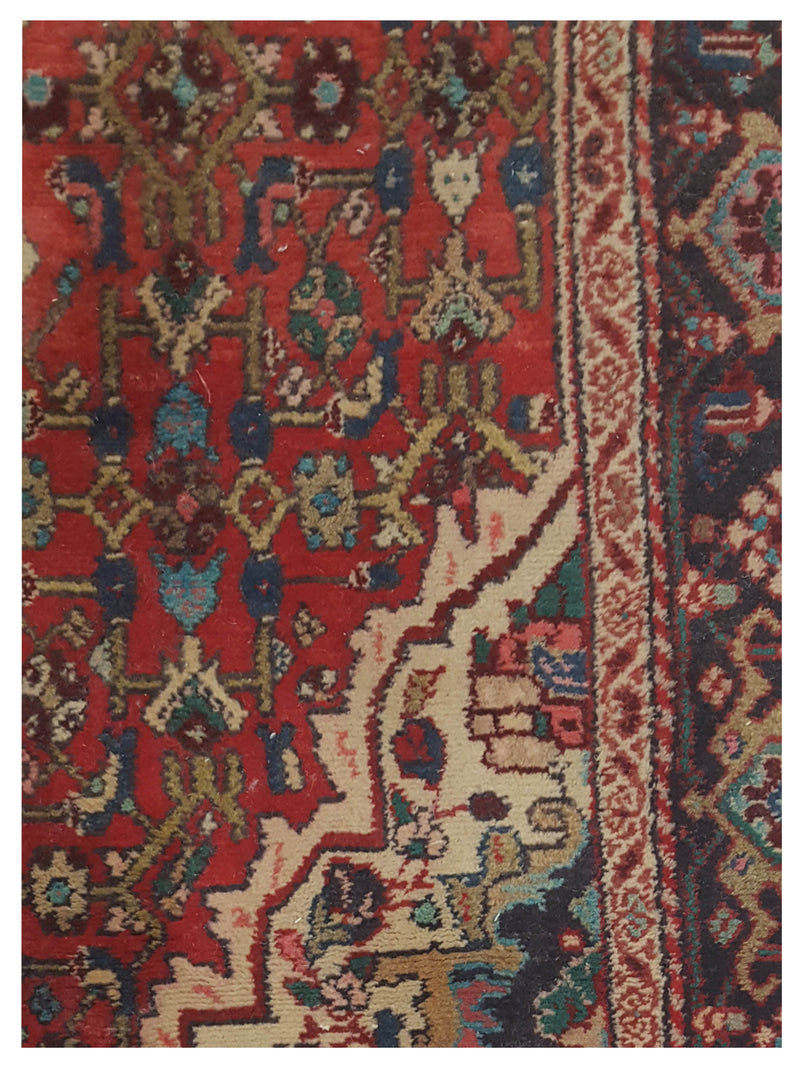 Pacific Hamadan 67187 Ivory Red Traditional Hand Knotted Rug