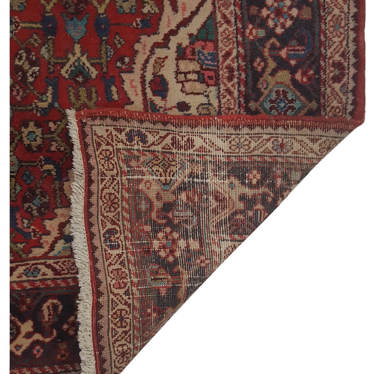 Pacific Hamadan 67187 Ivory Red Traditional Hand Knotted Rug