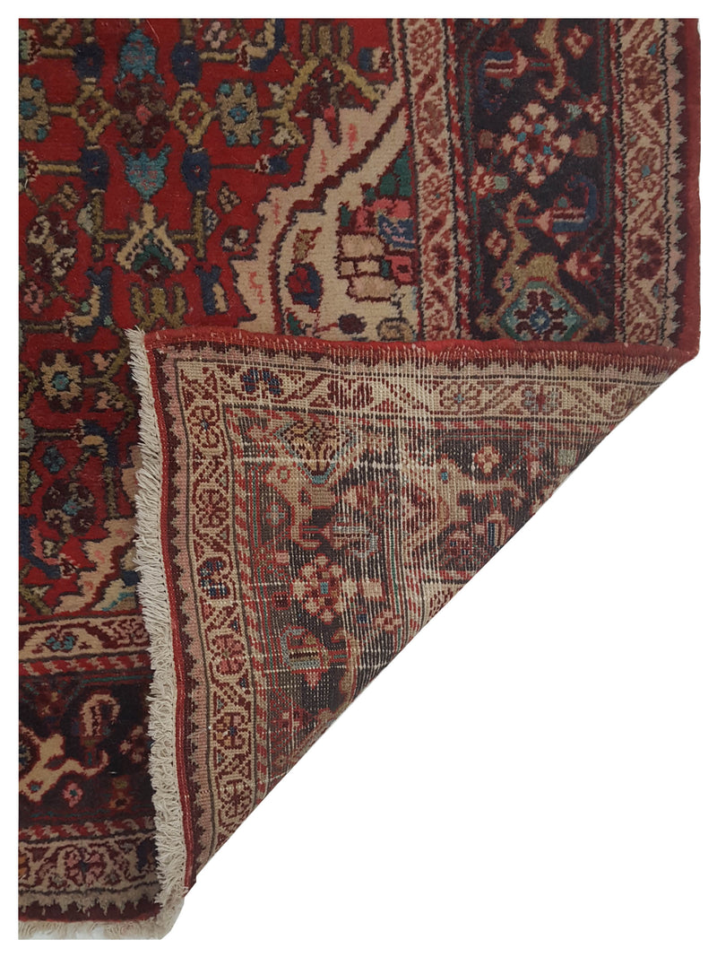 Pacific Hamadan 67187 Ivory Red Traditional Hand Knotted Rug