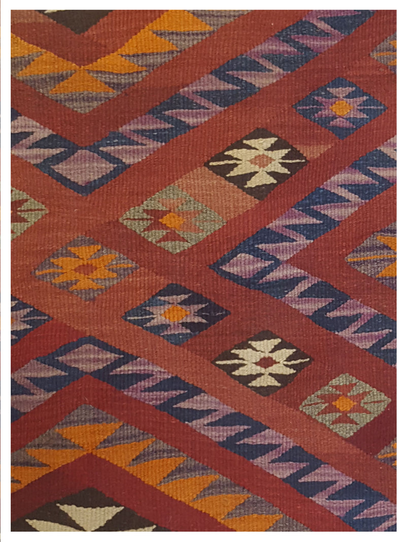 Aura Kilim 67189 Rust Multi kilim Hand Woven Rug