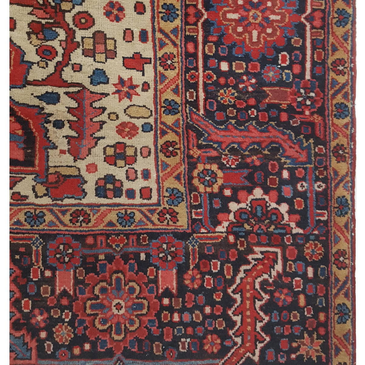 Pacific Heriz 67190 Red Navy Traditional Hand Knotted Rug