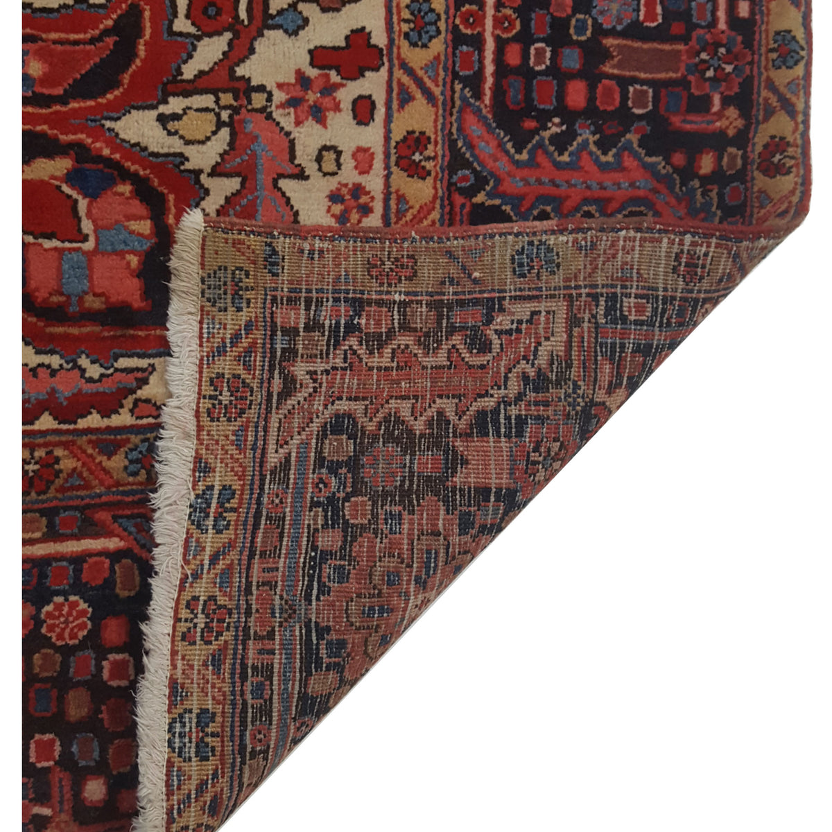 Pacific Heriz 67190 Red Navy Traditional Hand Knotted Rug