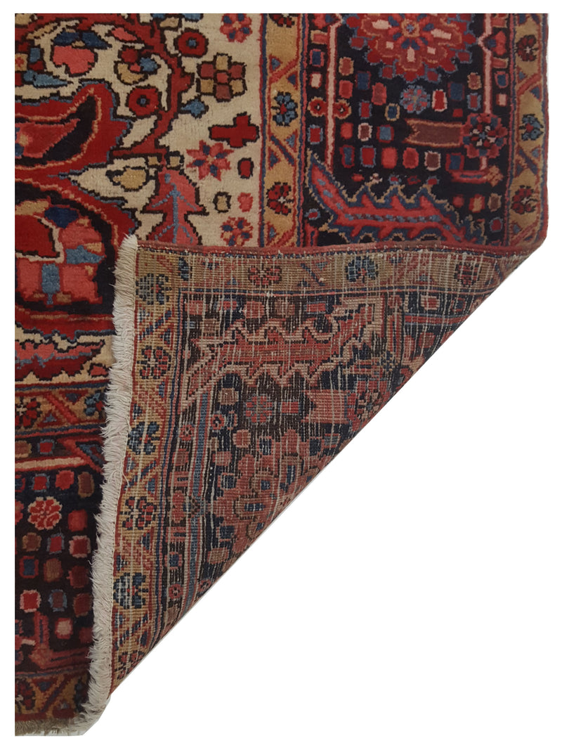 Pacific Heriz 67190 Red Navy Traditional Hand Knotted Rug