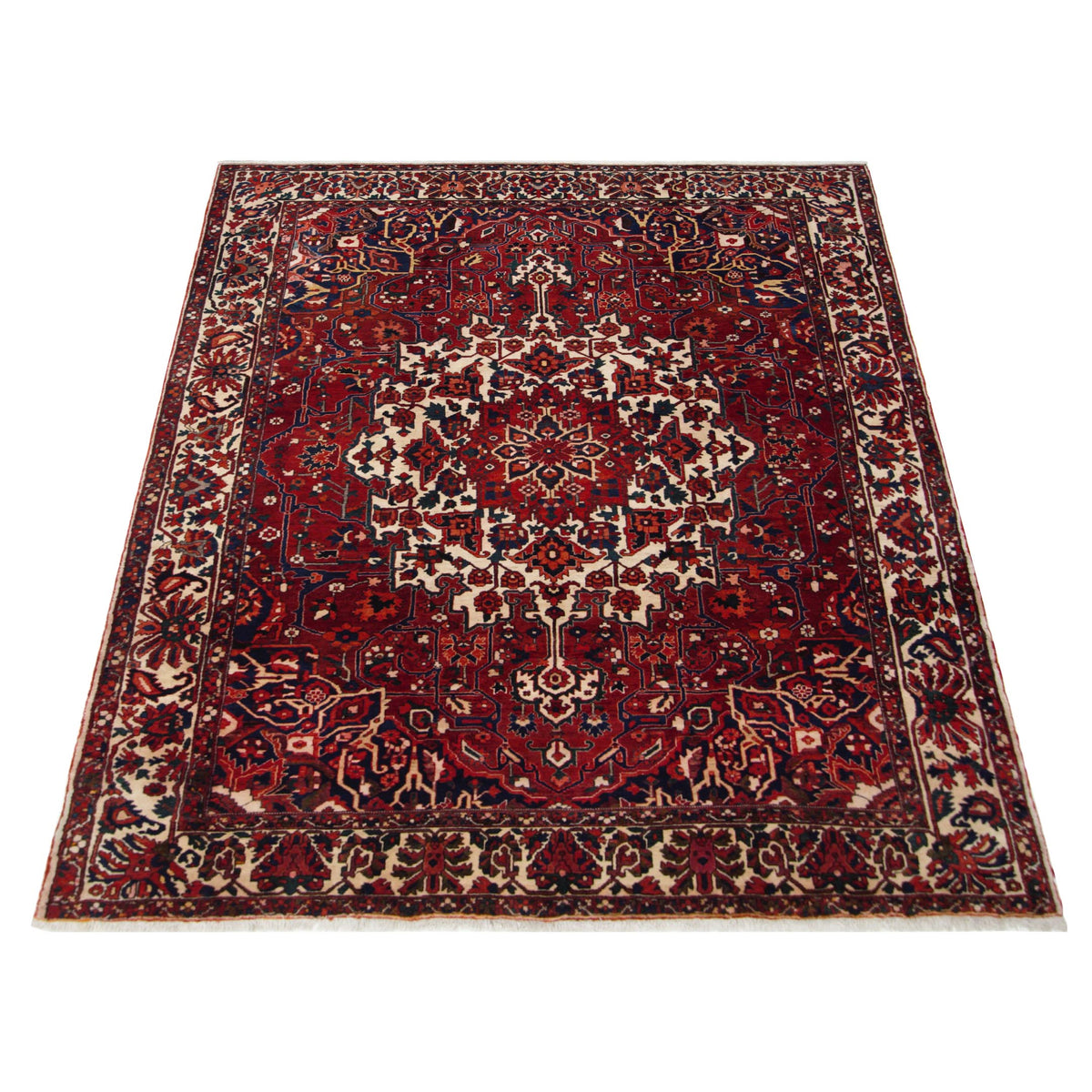 Pacific Bakhtiyari 67191 Red Ivory Traditional Hand Knotted Rug