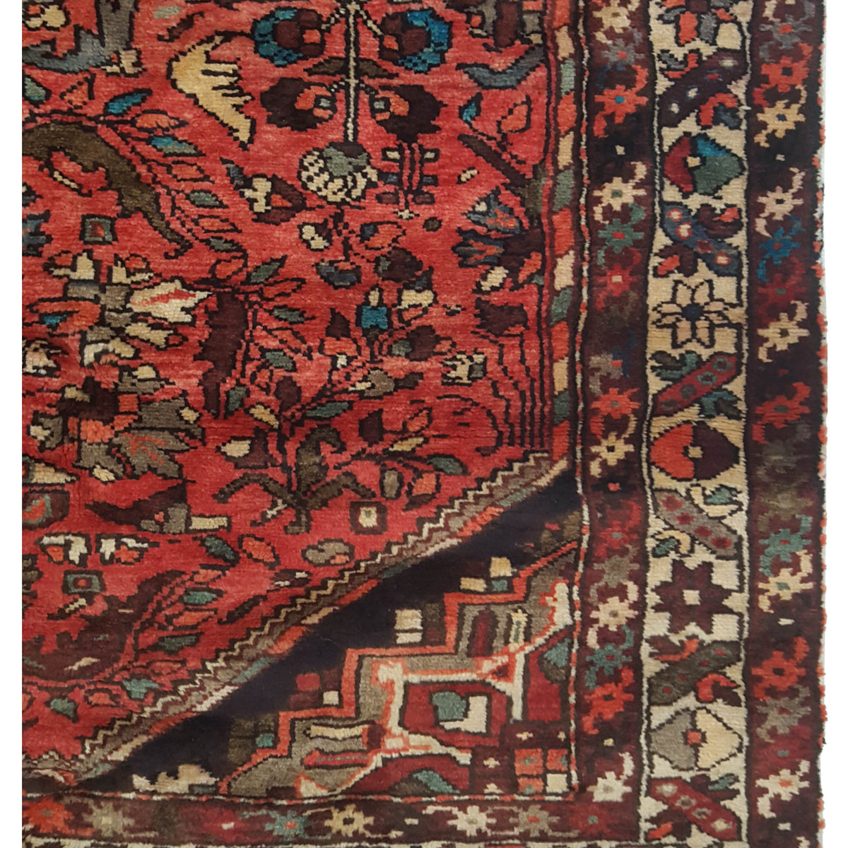Pacific Hamadan 67192 Rust Beige Traditional Hand Knotted Rug
