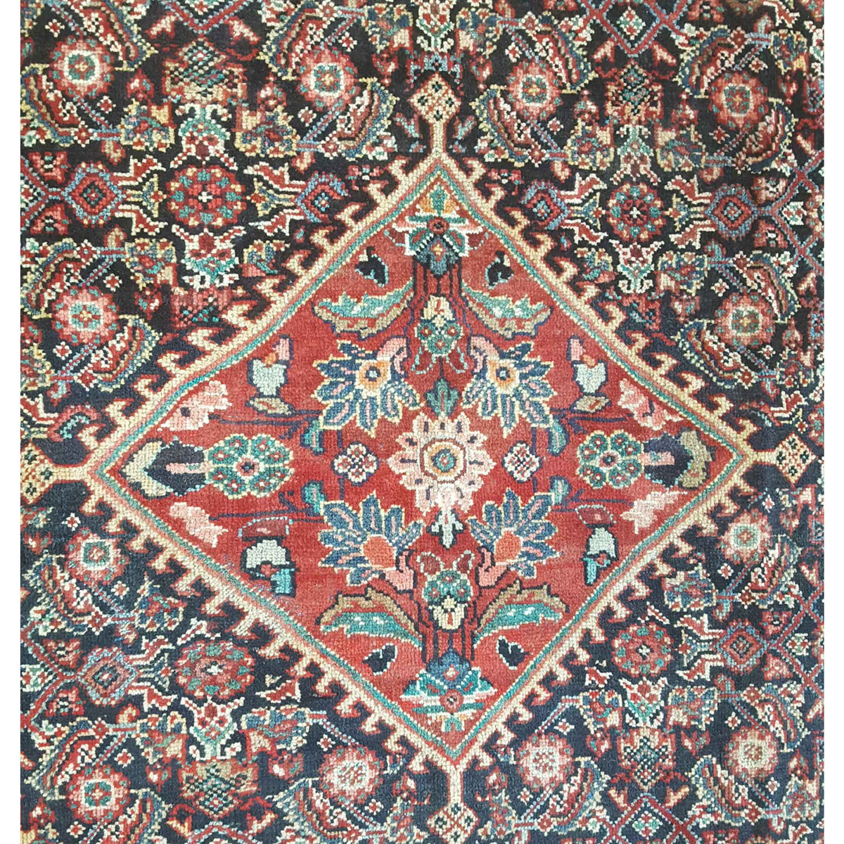 Pacific Mahal 67196 Blue Red Traditional Hand Knotted Rug