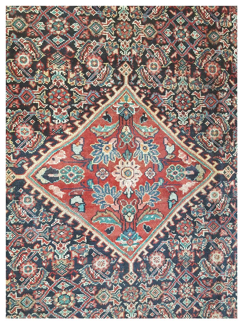Pacific Mahal 67196 Blue Red Traditional Hand Knotted Rug