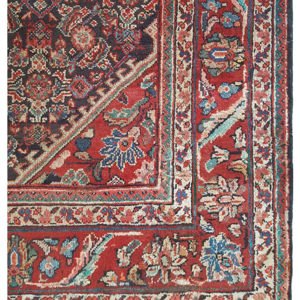Pacific Mahal 67196 Blue Red Traditional Hand Knotted Rug