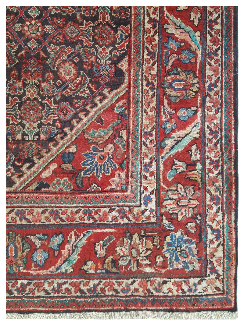 Pacific Mahal 67196 Blue Red Traditional Hand Knotted Rug