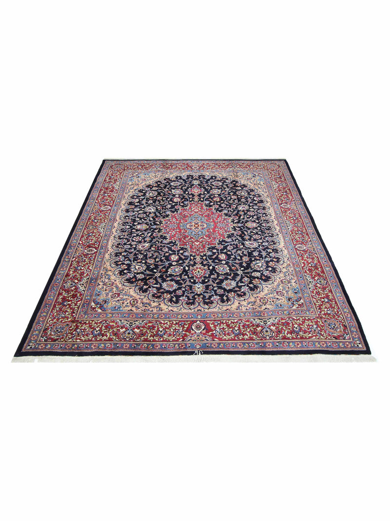 Pacific Mashad Kafie 67197 Blue Red Traditional Hand Knotted Rug